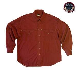 Vintage Versace Jeans Couture Burgundy Western Shirt with Medusa Buttons